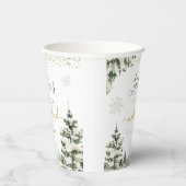 Kerstmis Onederland Winterbos Eerste Verjaardag Papieren Bekers (Rechts)