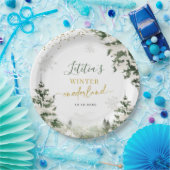 Kerstmis Onederland Winterbos Eerste Verjaardag Papieren Bordje (Feest)