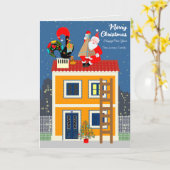 Kerstmis ontmoet de Portugese Haan Kaart (Gele Bloem)