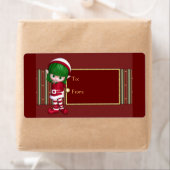 Kerstmis ontwerp met schattige elf etiket (Insitu)