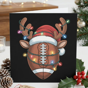 Kerstmis ontwerp met voetbal rendier en kerstman h feestdagenkaart