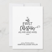Kerstmis Onze eerste Kerstmis als Mr en Mrs. Feestdagenkaart (Voorkant)