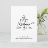 Kerstmis Onze eerste Kerstmis als Mr en Mrs. Feestdagenkaart (Staand voorkant)