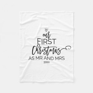 Kerstmis Onze eerste Kerstmis als Mr en Mrs. Fleece Deken