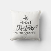 Kerstmis Onze eerste Kerstmis als Mr en Mrs. Kussen (Voorkant)