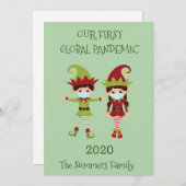 Kerstmis, onze eerste wereldpandemie 2020 feestdagenkaart (Voorkant / Achterkant)