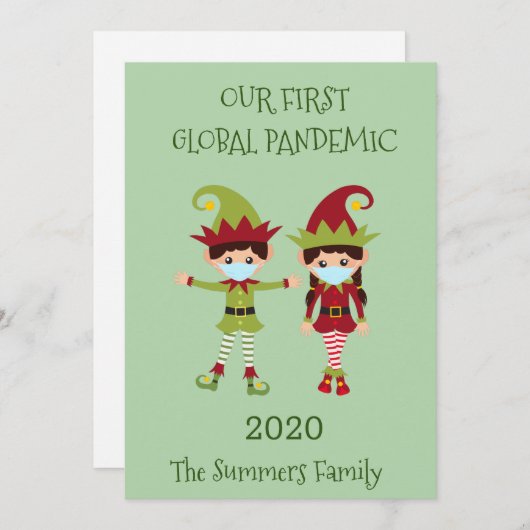 Kerstmis, onze eerste wereldpandemie 2020 feestdagenkaart (Voorkant / Achterkant)