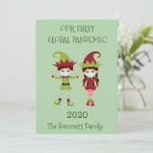 Kerstmis, onze eerste wereldpandemie 2020 feestdagenkaart (Staand voorkant)