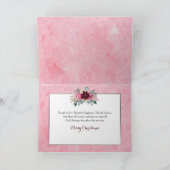 Kerstmis Onze vrienden Burgundy Pink Flower Kaart (Binnen)