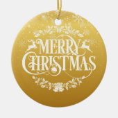 Kerstmis Oom Funcle Definitie Goud Keramisch Ornament (Voorkant)