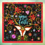 Kerstmis op aarde rendier! “Inspirivity” vensterfo Raamsticker (Vel 3)