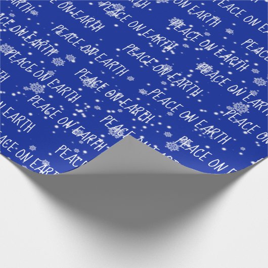 Kerstmis op AARDE-tekst en sneeuwvlokken Cadeaupapier (Hoek)