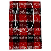 Kerstmis op AARDE-tekst in sneeuwvlokken Medium Cadeauzakje (Voorkant)