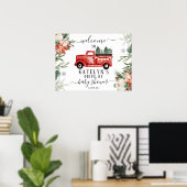 Kerstmis op Baby shower Welkomstbord Poster (Thuiskantoor)