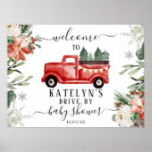 Kerstmis op Baby shower Welkomstbord Poster (Voorkant)