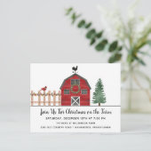 Kerstmis op Boerderij Rustic Holiday Party Invite Briefkaart (Staand voorkant)