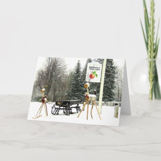 Kerstmis op Brookdale Fruit Boerderij in Hollis, N Feestdagen Kaart (Voorkant)