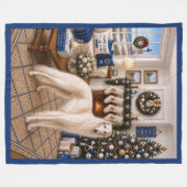Kerstmis op Cape Cod ,Borzoi Fleece Deken (Voorkant (Horizontaal))