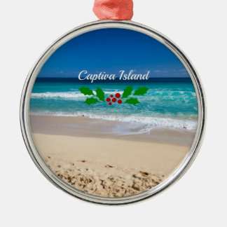 Kerstmis op Captiva Island, Florida Metal Ormenmen Metalen Ornament