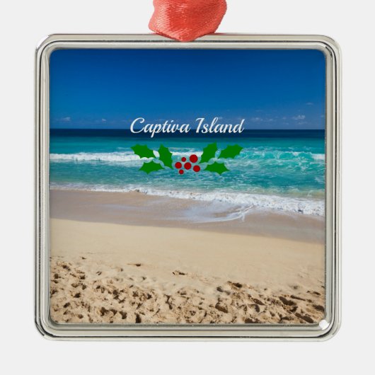 Kerstmis op Captiva Island, Florida Metalen Ornament (Voorkant)