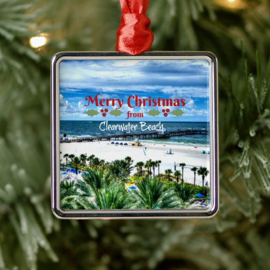 Kerstmis op Clearwater Beach Metalen Ornament (Boom)