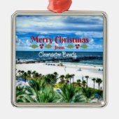 Kerstmis op Clearwater Beach Metalen Ornament (Voorkant)