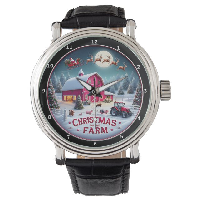 Kerstmis op de boerderij horloge (Voorkant)