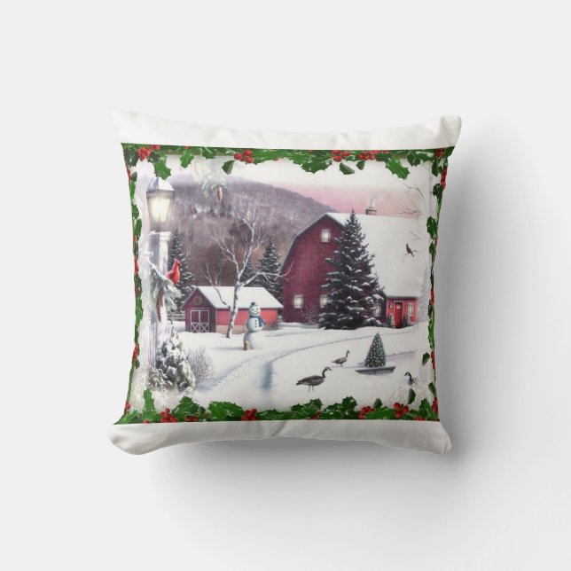 Kerstmis op de boerderij kussen (Voorkant)