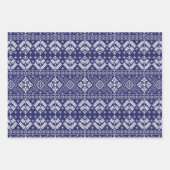 Kerstmis op de groene en blauwe winterbeurs inpakpapier vel (Voorkant 3)