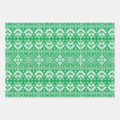 Kerstmis op de groene en blauwe winterbeurs inpakpapier vel (Voorkant 2)