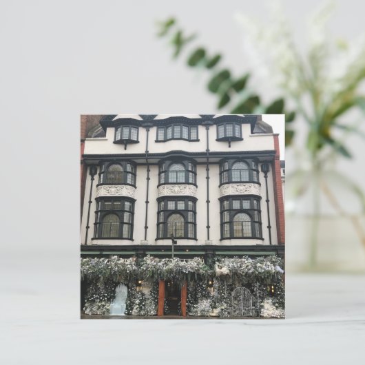 Kerstmis op de King's Road, Chelsea, Londen, Veren Feestdagenkaart (Staand voorkant)