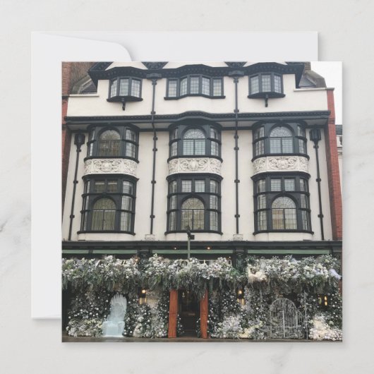 Kerstmis op de King's Road, Chelsea, Londen, Veren Feestdagenkaart (Voorkant)