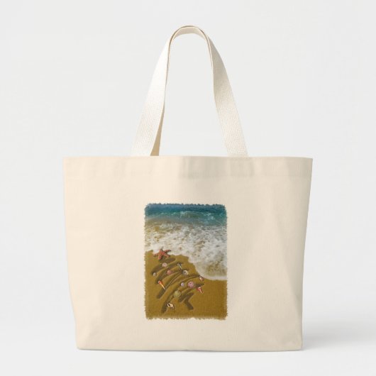 Kerstmis op de kust grote tote bag (Voorkant)