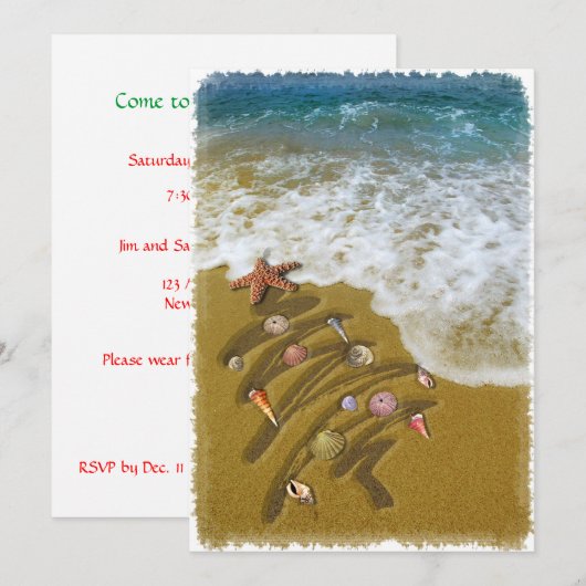 Kerstmis op de kust kaart (Voorkant / Achterkant)