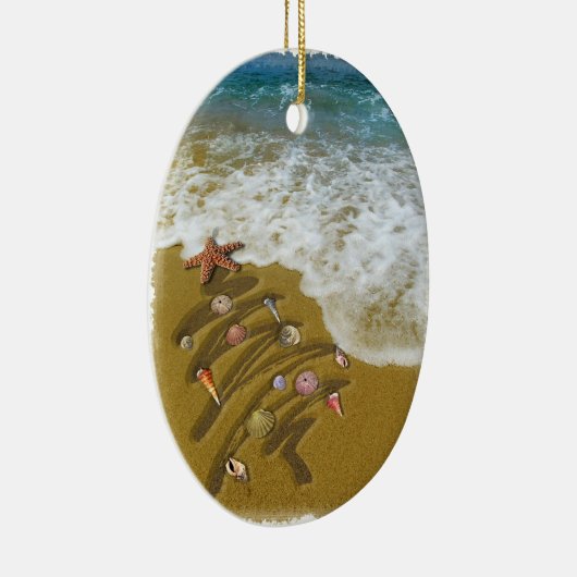 Kerstmis op de kust keramisch ornament (Rechts)