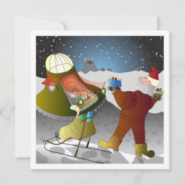 Kerstmis op de maankaart feestdagenkaart