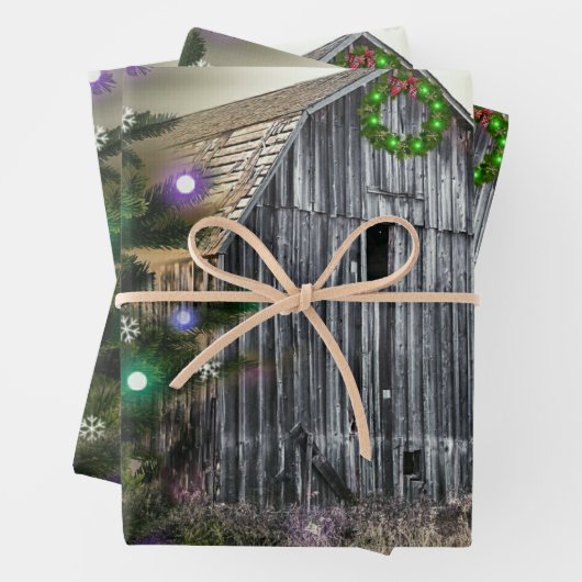 Kerstmis op de muur inpakpapier vel (In situ)