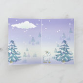 Kerstmis op de Noel Winter Goat Kaart (Binnen)
