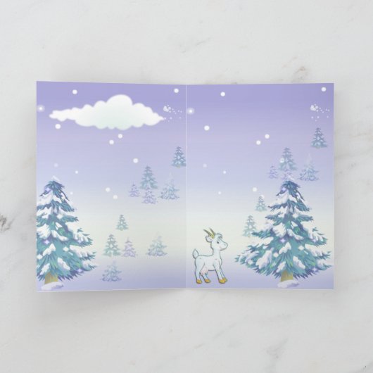 Kerstmis op de Noel Winter Goat Kaart (Binnen)