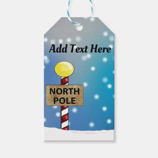 Kerstmis op de Noordpool Cadeaulabel (Voorkant)