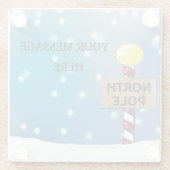 Kerstmis op de Noordpool Glazen Onderzetter (Achterkant)