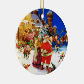 Kerstmis op de Noordpool Keramisch Ornament (Rechts)