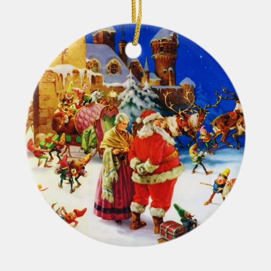 Kerstmis op de Noordpool Keramisch Ornament (Voorkant)