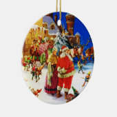 Kerstmis op de Noordpool Keramisch Ornament (Rechts)