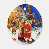 Kerstmis op de Noordpool Keramisch Ornament (Links)