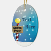 Kerstmis op de Noordpool Keramisch Ornament (Links)