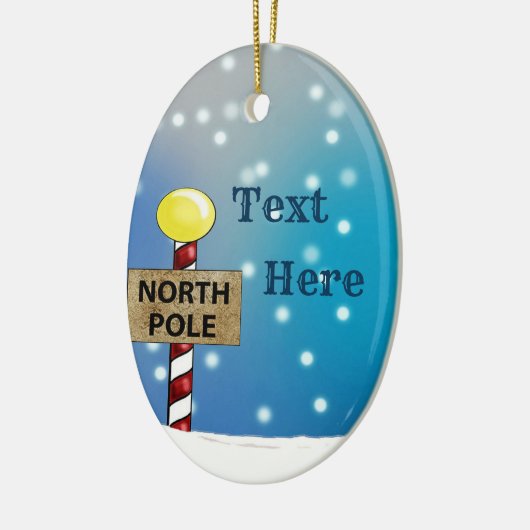 Kerstmis op de Noordpool Keramisch Ornament (Links)