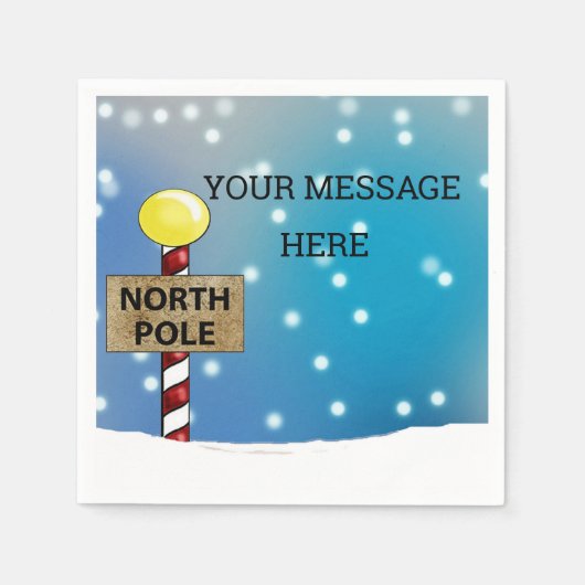 Kerstmis op de Noordpool Servet (Voorkant)