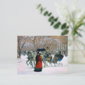 Kerstmis op de Parisiaanse Winterscène Feestdagenkaart (Staand voorkant)