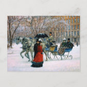Kerstmis op de Parisiaanse Winterscène Feestdagenkaart (Voorkant)
